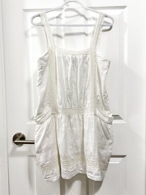 French Connection White Lace-Trim Cotton Sundress
